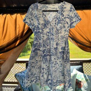 Button Front Linen Blend Dress - Nicole Miller